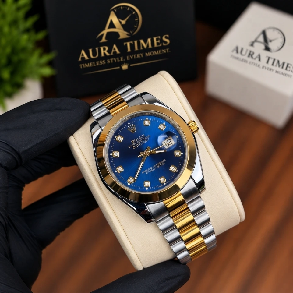 ROLEX Blue Dial Two-Tone Quartz Watch